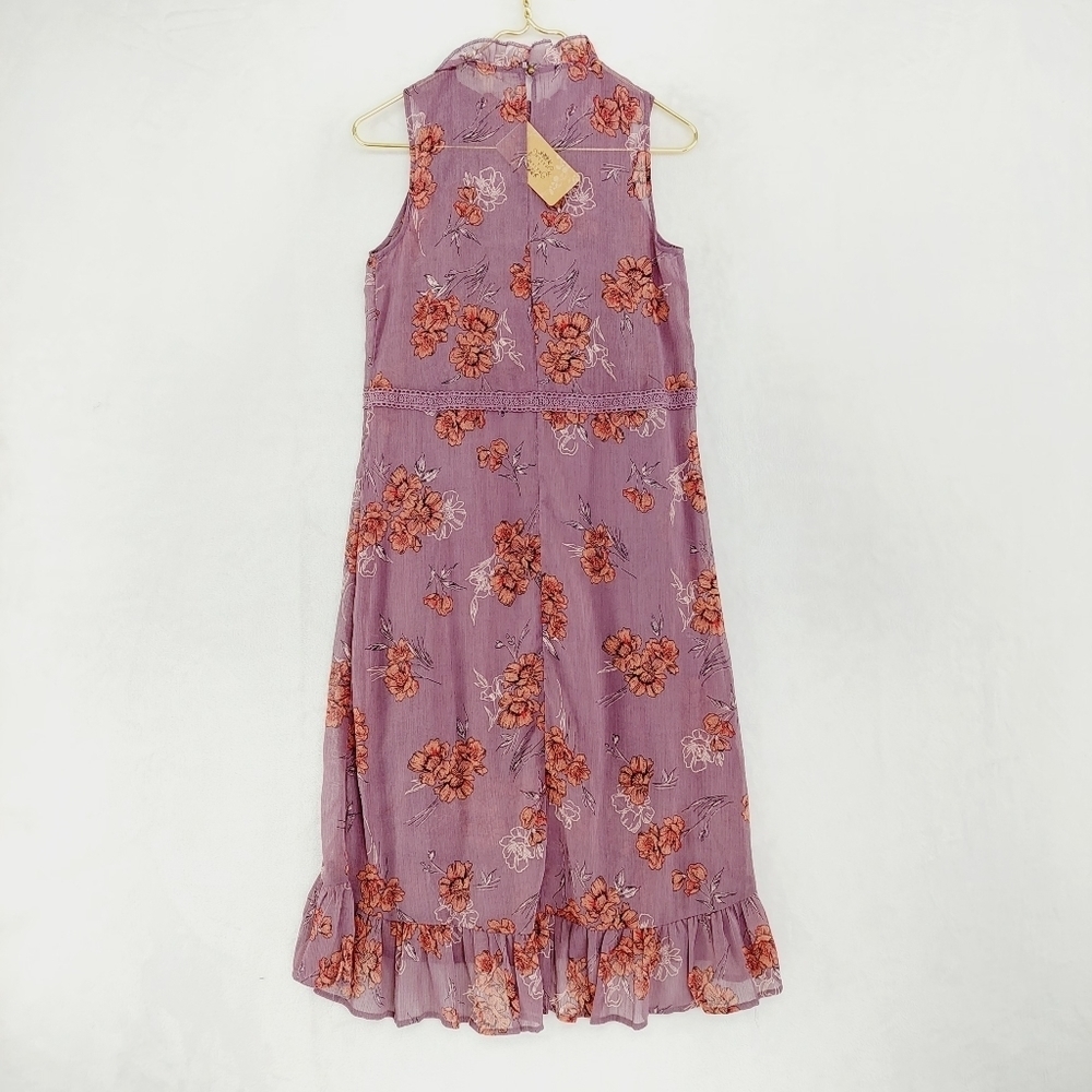 NEW Mason & Belle Plum Pudding Floral Summer Chiffon Boho Romantic Dress P6709 - Picture 5 of 9
